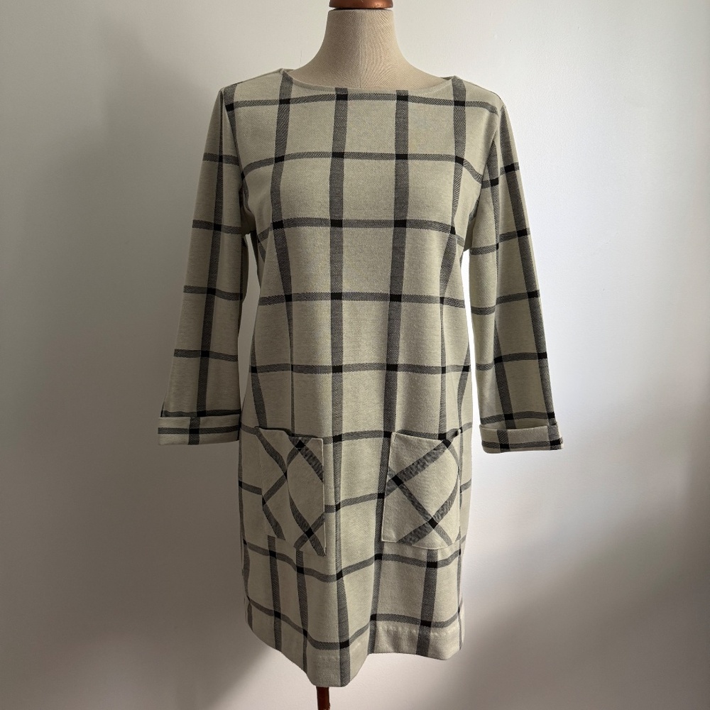 Suzy Shier - Off-white and Black Checkered Tunic